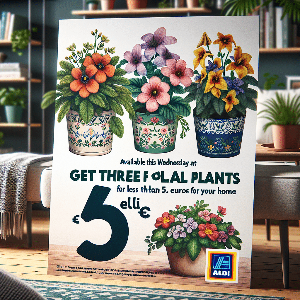 Este Miércoles en Aldi: Consigue Tres Plantas Florales por Menos de 5 Euros para Tu Hogar