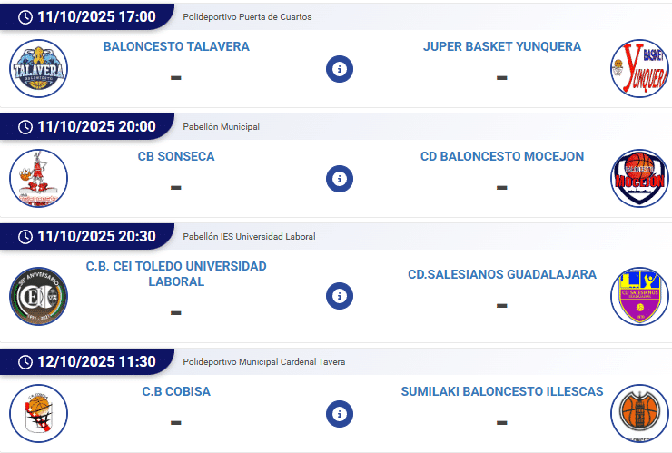Calendario Oficial de la Temporada 2025-2026: Liga 1ª Autonómica Masculina de Castilla-La Mancha | #LigaSTM