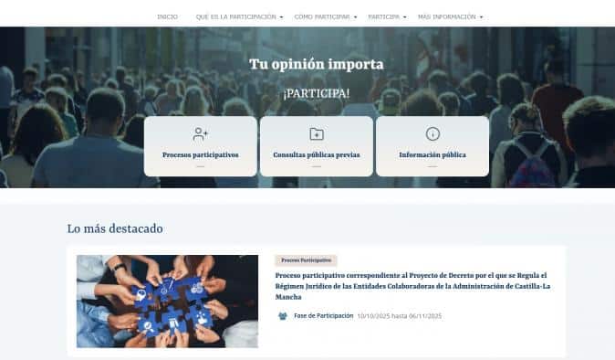 Castilla-La Mancha inicia la recepción de aportaciones al decreto sobre entidades colaboradoras de la Administración regional.