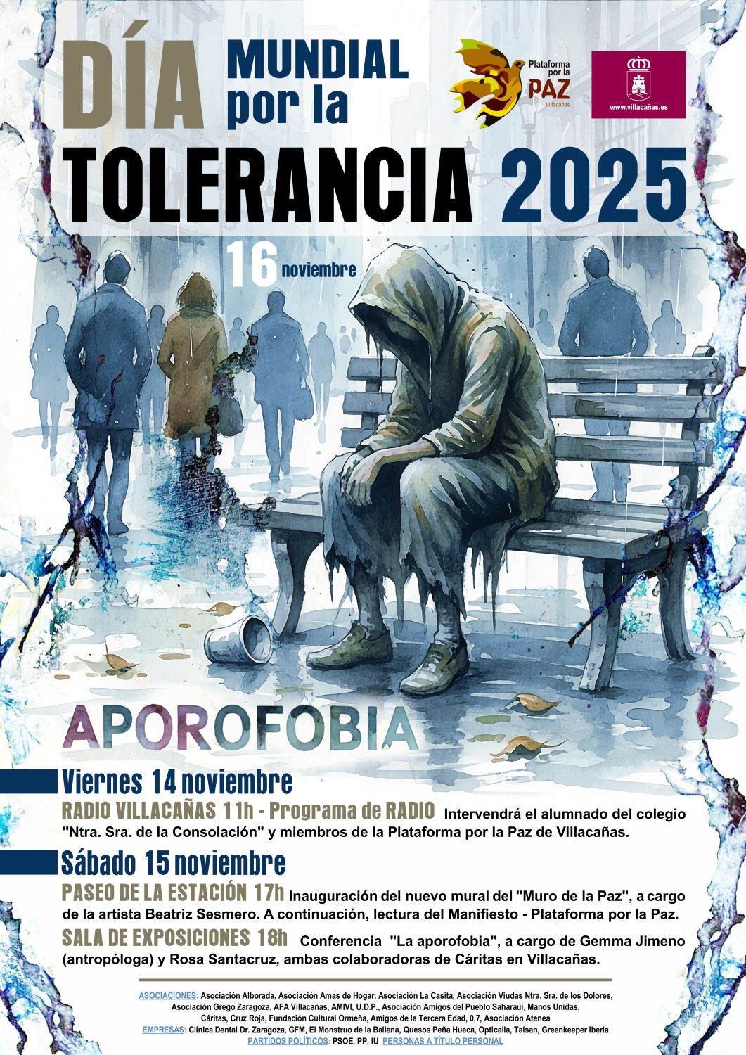 Villacañas se suma al Día Mundial de la Tolerancia de la mano de la Plataforma por la Paz