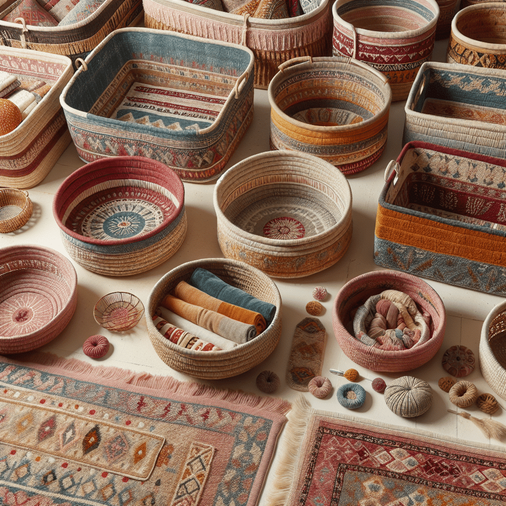 Transforma Alfombras Viejas en Elegantes Cestas de Almacenamiento para Tu Hogar