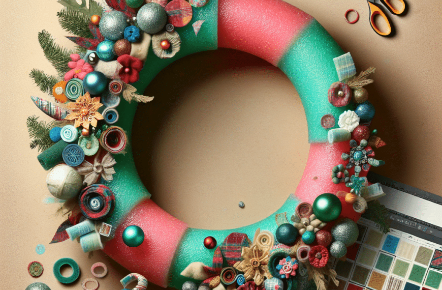 Transforma un Churro de Piscina en una Corona Navideña Única con Retales de Tela