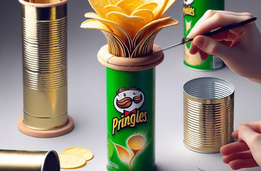 Convierte un Bote de Pringles en un Sofisticado Jarrón para Decorar tu Hogar