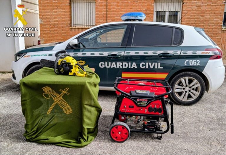 La Guardia Civil detiene al autor de un hurto de herramientas en La Solana y recupera los objetos sustraídos