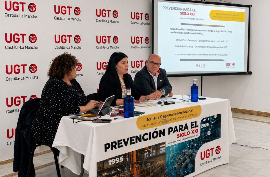 UGT alerta de la falta de cultura preventiva y evaluaciones de riesgos en las pymes de Castilla-La Mancha