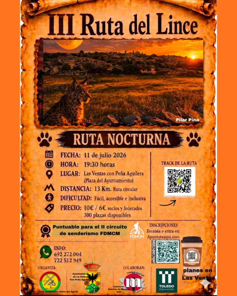 Las Ventas con Peña Aguilera acoge la III Ruta del Lince el 11 de julio