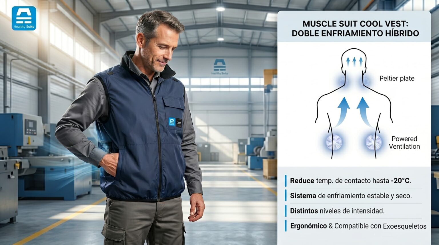 Healthy Suits Revoluciona la Seguridad Laboral con su Innovador Chaleco Muscle Suit Cool para Calor Extremo