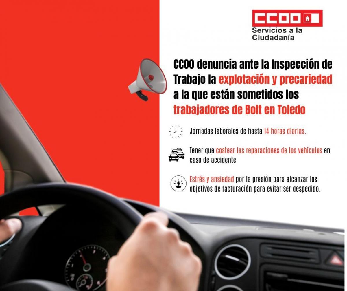 Inspección de Trabajo Multa a Bolt en Toledo Tras Denuncia de CCOO por Obstaculización