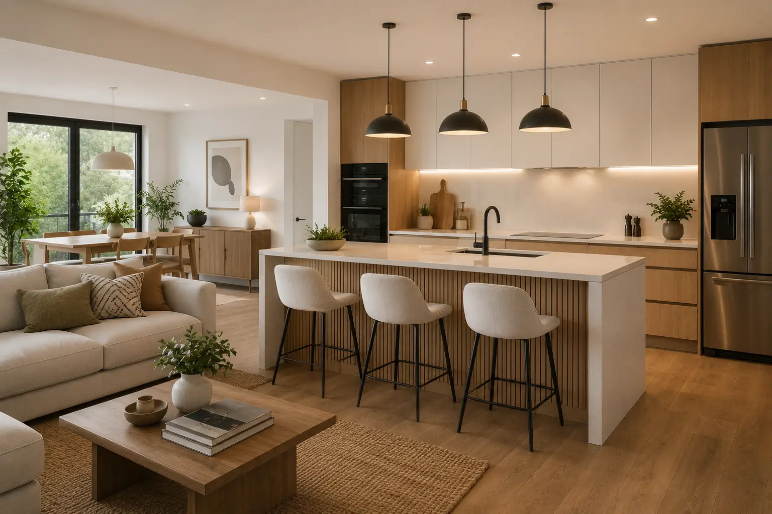 Espacios Integrados: Cómo Optimizar Luz y Amplitud con Cocinas Abiertas al Salón