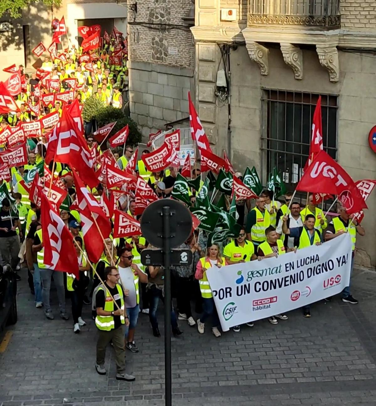 La plantilla de GESMAT considera una huelga en Toledo si no se establece un convenio justo.